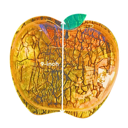 Wall Mount 9-inch Gold Apple Shape Fish Bowl – Without Stand | Modern Aquarium for Home, Office & Café Décor | Space Saving Design | Elegant Fish Tank & Plant Terrarium | Compact Design