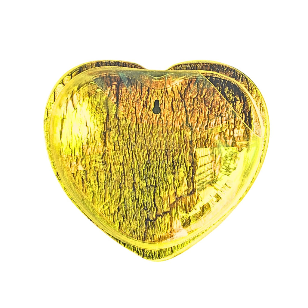 Wall Mount 15-inch Yellow Heart Shape Fish Bowl – Without Stand | Modern Aquarium for Home, Office & Café Décor | Space Saving Design | Elegant Fish Tank & Plant Terrarium | Compact Design