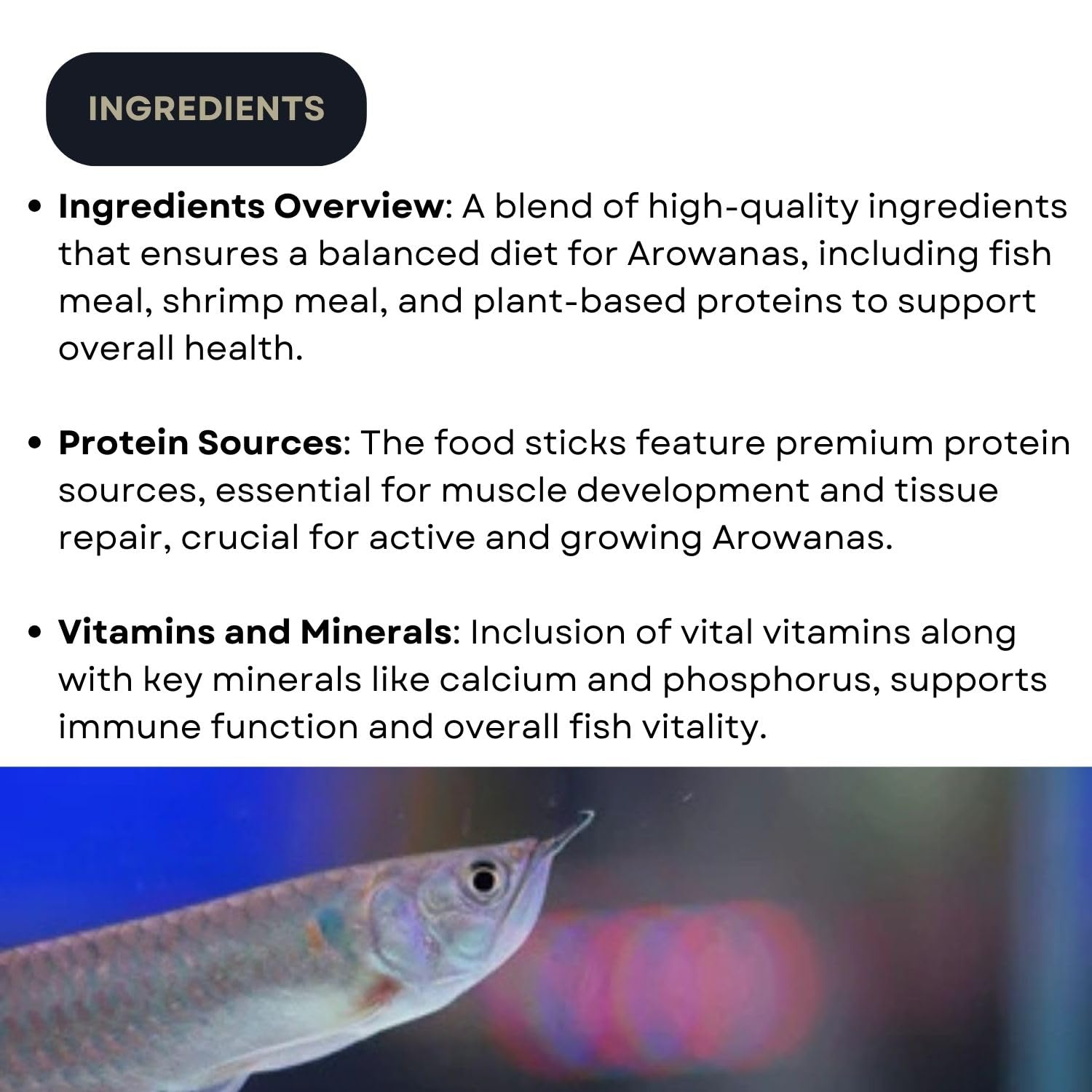 TUNAI SF+ Red Fin Baby Fish Arowana Food Sticks | Supports Muscle Growth, Immune Function, and Vitality (380 Gms, Small Pellets)