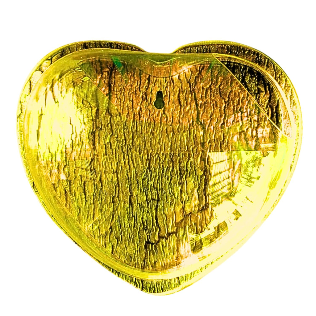 Wall Mount 9-inch Yellow Heart Shape Fish Bowl – Without Stand | Modern Aquarium for Home, Office & Café Décor | Space Saving Design | Elegant Fish Tank & Plant Terrarium | Compact Design