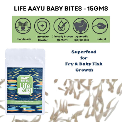 Life AAYU Baby Bites Fish Food | Superfood for Fry & Baby Fish Growth | (15 GMS)