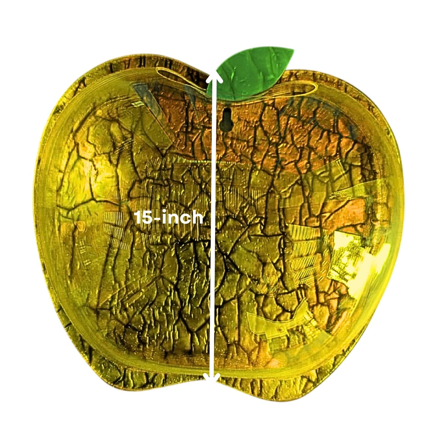 Wall Mount 15-inch Yellow Apple Shape Fish Bowl – Without Stand | Modern Aquarium for Home, Office & Café Décor | Space Saving Design | Elegant Fish Tank & Plant Terrarium | Compact Design