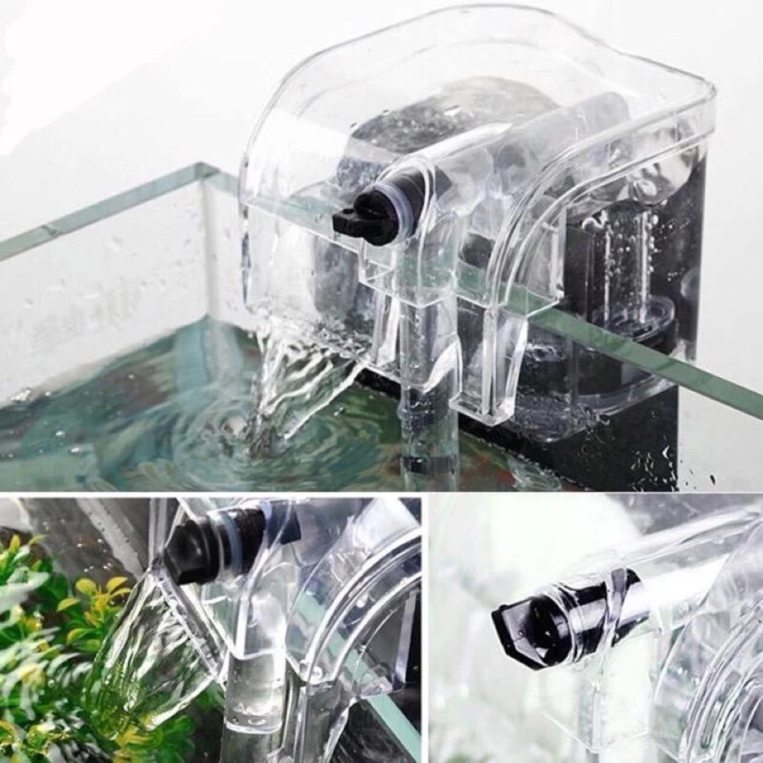 TUNAI S0B0 WP-206H Hanging Filter For Aquarium Fish Tank | Mechanical, Chemical And Biological Filtration| For Freshwater And Marine Water Tank | Power: 3W | F.Max: 250L/H | Original from Store