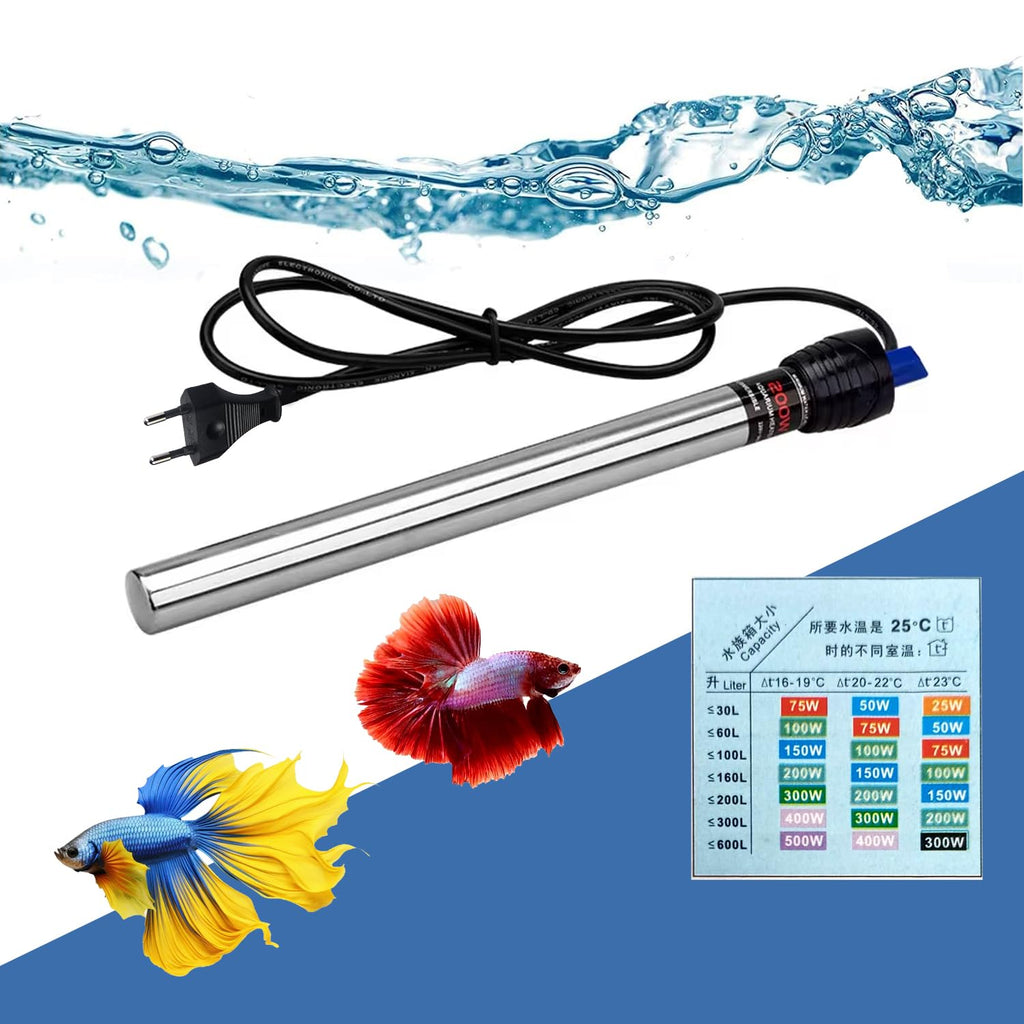 Jainsons Pet Products RS Electricals 500W Aquarium Fish Tank Heater | Break-Proof Stainless Steel Rod | Adjustable 12°C–34°C | Ideal for Tanks up to 6 Feet