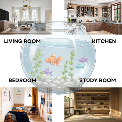 Transparent 4-inch Fish Bowl with Out Neck Collar, Suitable for Small Fish, Plants | Optimum Fish Tank Choice for Office & Home Decor