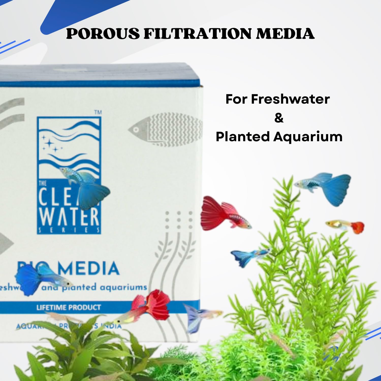 The Clean Water Series BIO Media for Aquarium | Designed for Recreating The Water Purification System (500gms/1Ltr)