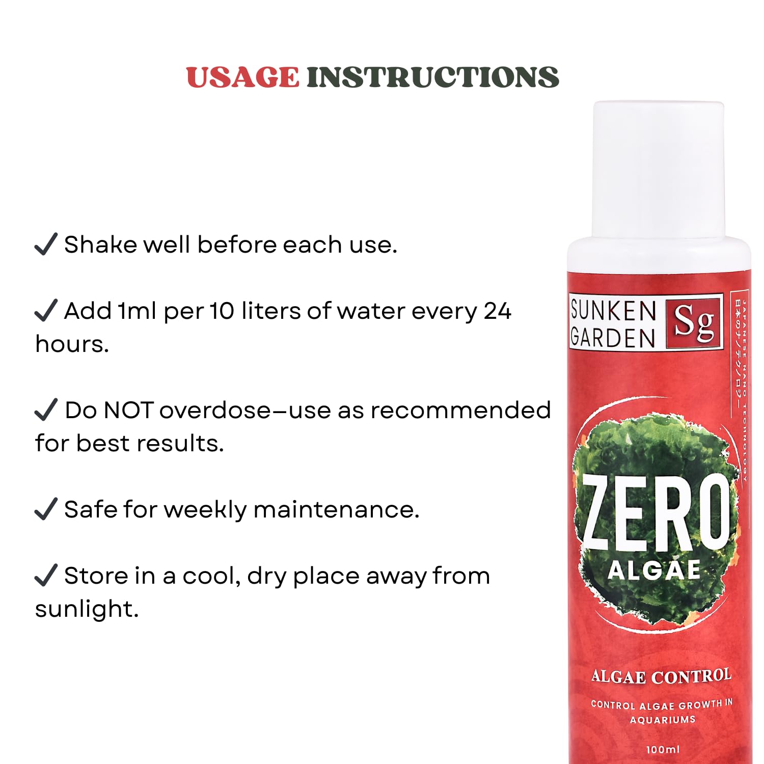 Sunken Garden Zero Algae | Algae Control Solution (100 ml)