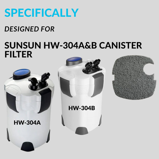 SUNSUN Nitrate Remove Infused Media Filter Pad (Pack of 2) | Suitable for HW-304A and 304B | Removes Nitrates Safely from Aquarium Water | Original from Tunai Store (Dark Grey, HW-304A and HW-304B)