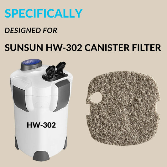 SUNSUN Ammonia Remove Infused Media Filter Pad (Pack of 2) | Suitable for HW-302 | Maintains a Safe and Healthy Aquatic Environment | Original from Tunai Store (Light Brown, HW-302)