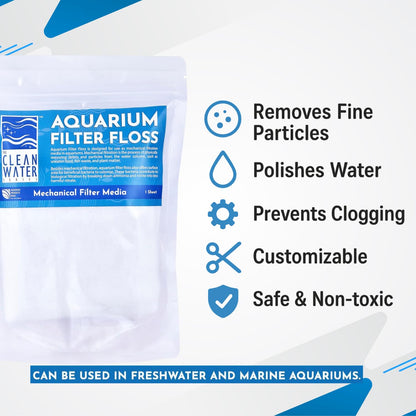 The Clean Water Series Aquarium Filter Floss | Ideal Choice for Mechanical Filtration in Aquariums (Food-Grade Nylon Mesh)