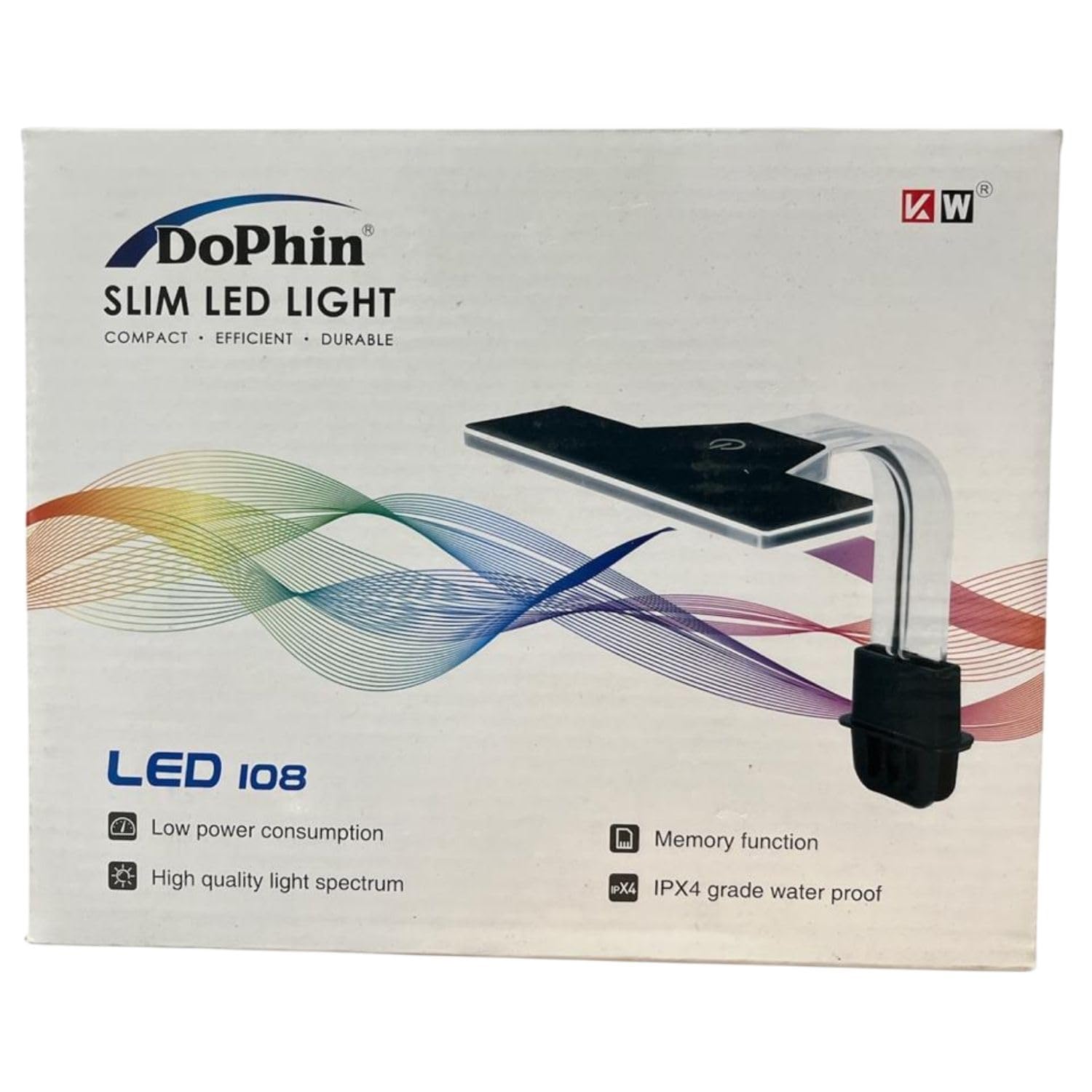 TUNAI Dophin LED108 Slim LED Light for Aquarium Fish Tank | LED Light with Memory Function | 4-Way Touch Switch | (Original from Store)