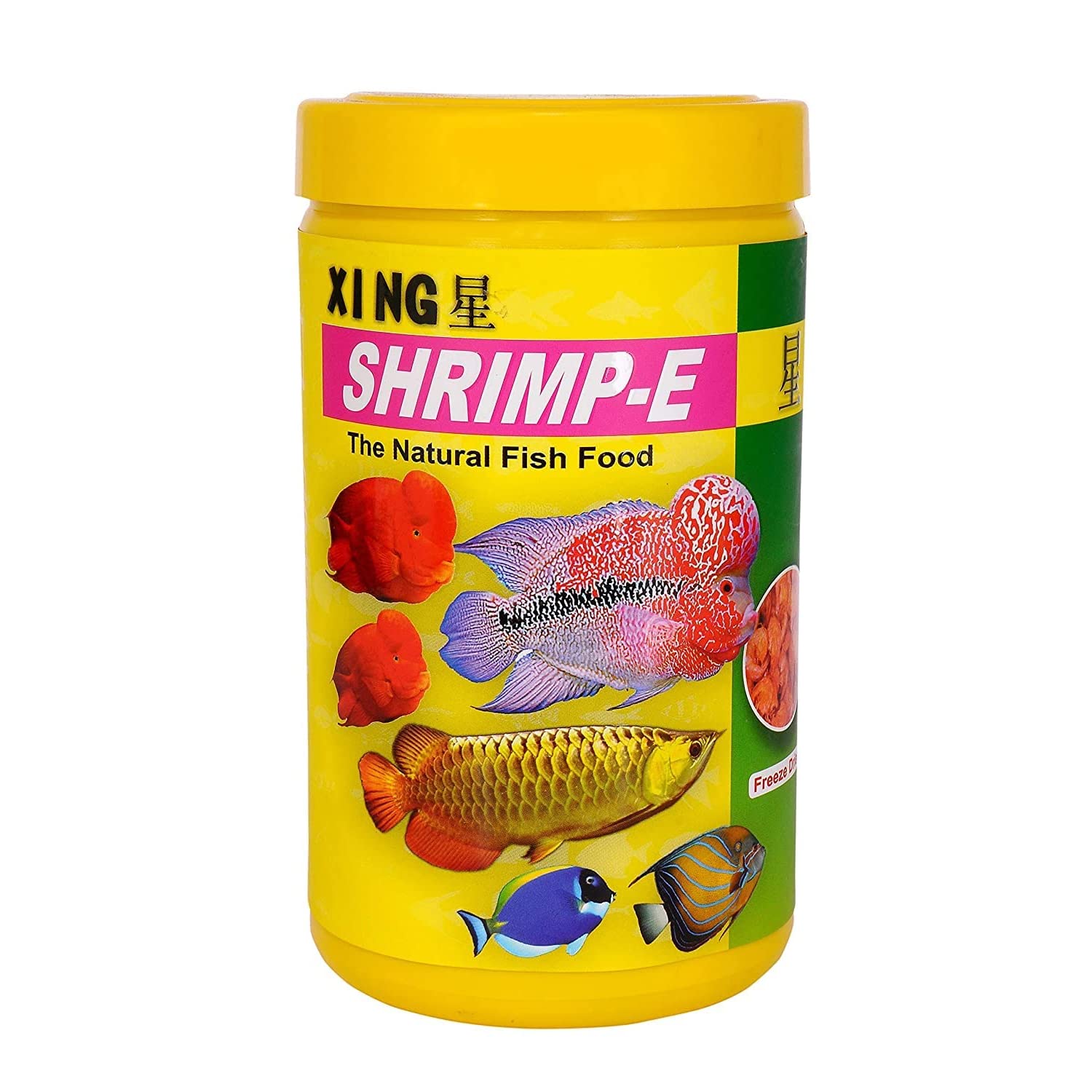 Shrimp E Natural & High Growth Tasty Freeze Dried Premium Aquarium Fish Food For Arowana, Flowerhorn, Red Parrot & All Big Ornamental Fishes , 110 Gm, All Life Stages