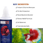 Sunken Garden Betta Fish Water Conditioner | Chlorine Neutralizer + Fin Rot Protection + pH Balancer | Made for Indian Aquariums (50 ml)