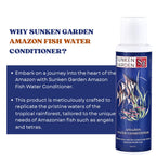 Sunken Garden Amazon Fish Water Conditioner | pH Reducer + Chlorine Neutralizer + Parasite Prevention | Made for All Amazonian Fish Such as Angels and tetras (100 ml)