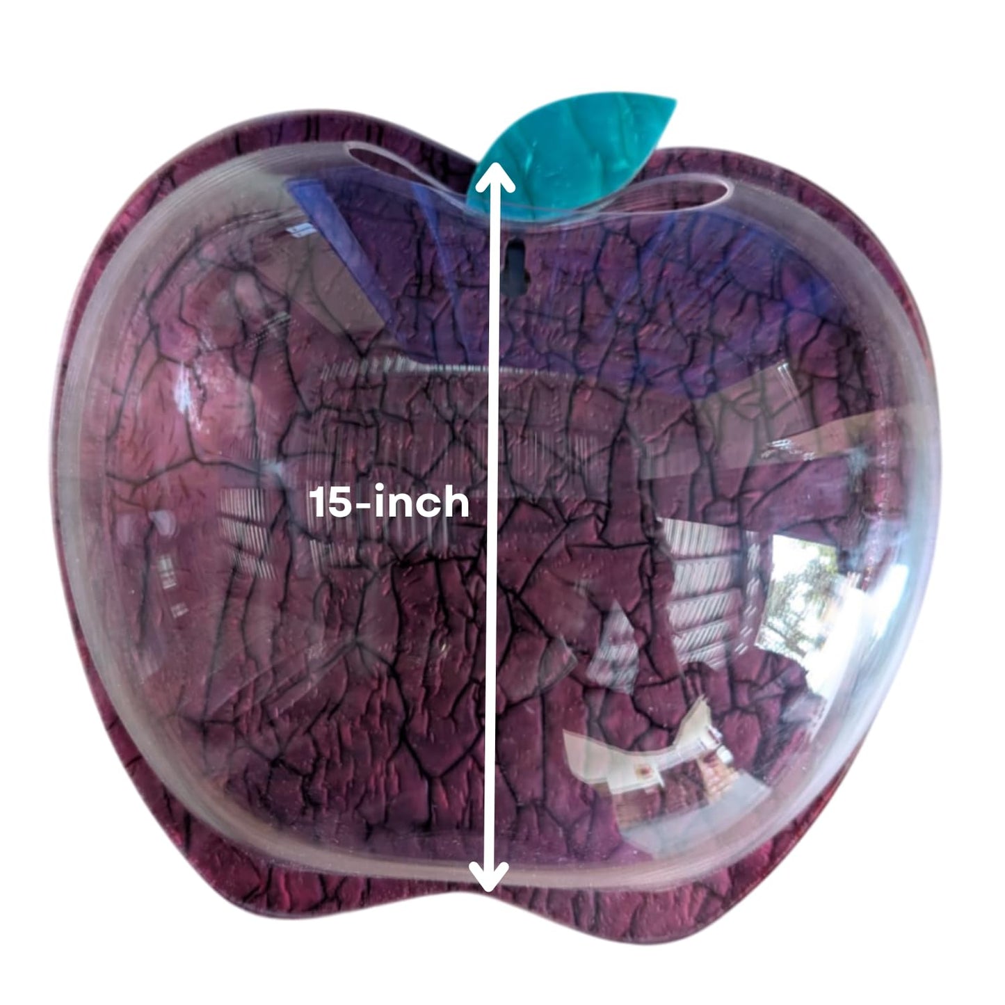 Wall Mount 15-inch Wine Apple Shape Fish Bowl – Without Stand | Modern Aquarium for Home, Office & Café Décor | Space Saving Design | Elegant Fish Tank & Plant Terrarium | Compact Design