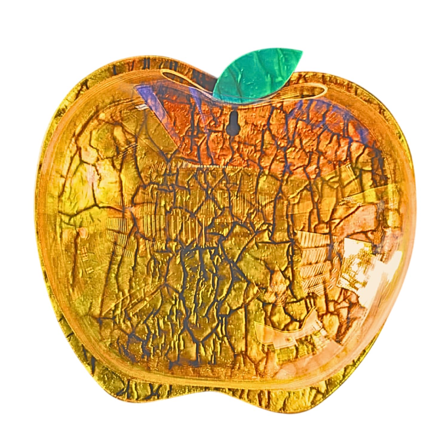 Wall Mount 9-inch Yellow Apple Shape Fish Bowl – Without Stand | Modern Aquarium for Home, Office & Café Décor | Space Saving Design | Elegant Fish Tank & Plant Terrarium | Compact Design