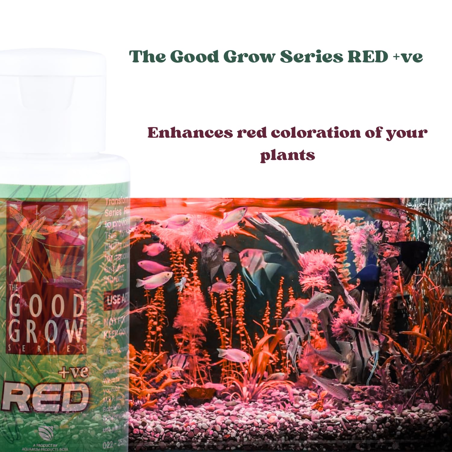 The Good Grow Series RED +ve | Liquid Supplement for Aquatic Plants | Designed to Provide Essential Trace Elements, Especially Iron (50 ml)
