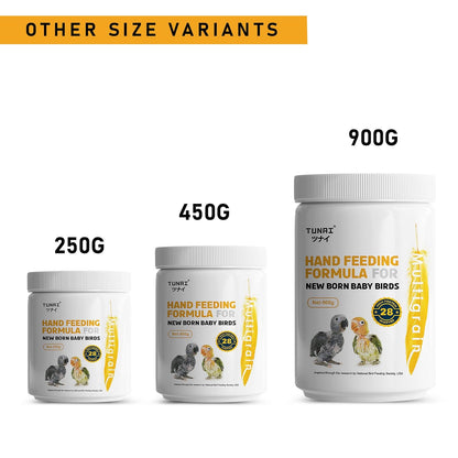 TUNAI Multi Grain Hand Feeding Formula Powder for Baby Birds | 450G | Essential for Love Birds, Conures, Parrots, & Cockatiel