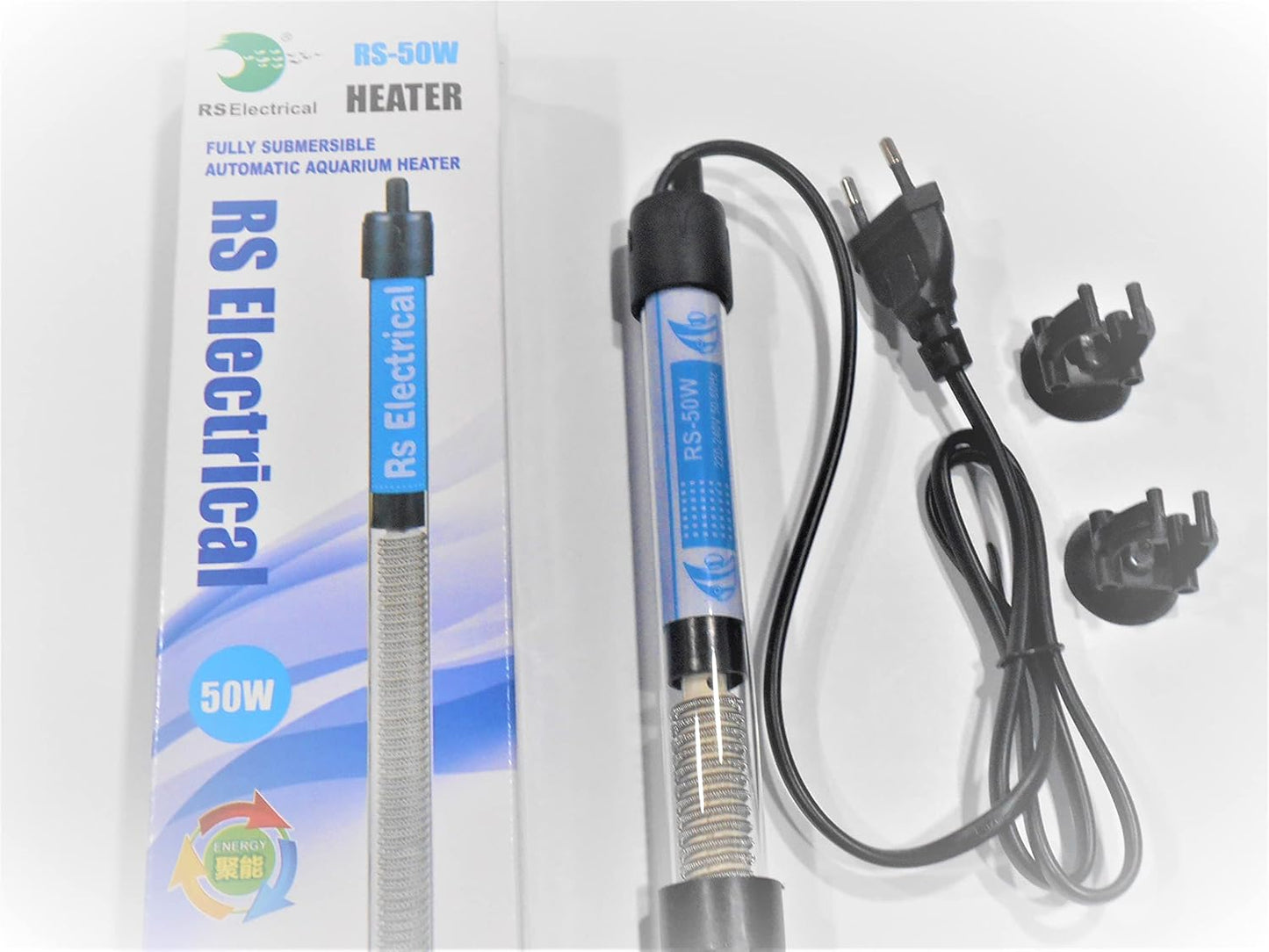 RS Electrical Fully Automatic 50 Watts High Glass Aquarium Heater with Standby Light Indicator and auto on/Off Facility Imported