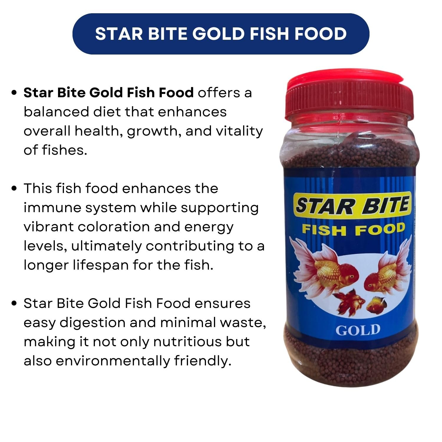 SF+ Star Bite Gold Fish Food | Daily Feeding for All Gold Fish (400gms, Pellets)