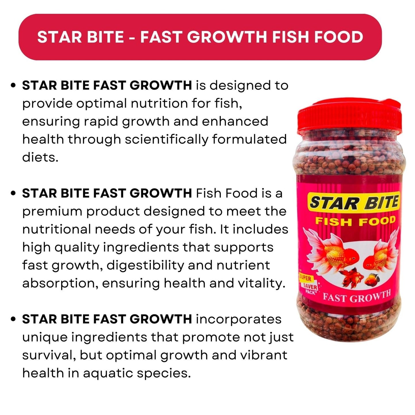 SF+ Star Bite Fish Food | Super Saver Pack (400g, Fast Growth)