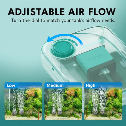 SOBO AQ-013 Aquarium Air Pump (4W | 4L/Min) | Ultra-Quiet Dual Outlet Oxygen Aerator with Adjustable Flow Control | Energy-Efficient Durable Design | Free 3M Tube, 2 Air Stones & Check Valves