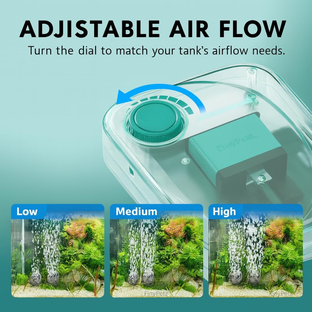 SOBO AQ-016 Aquarium Air Pump (6W | 6L/Min) | Ultra-Quiet Dual Outlet Oxygen Aerator with Adjustable Flow Control | Energy-Efficient Durable Design | Free 3M Tube, 2 Air Stones & Check Valves