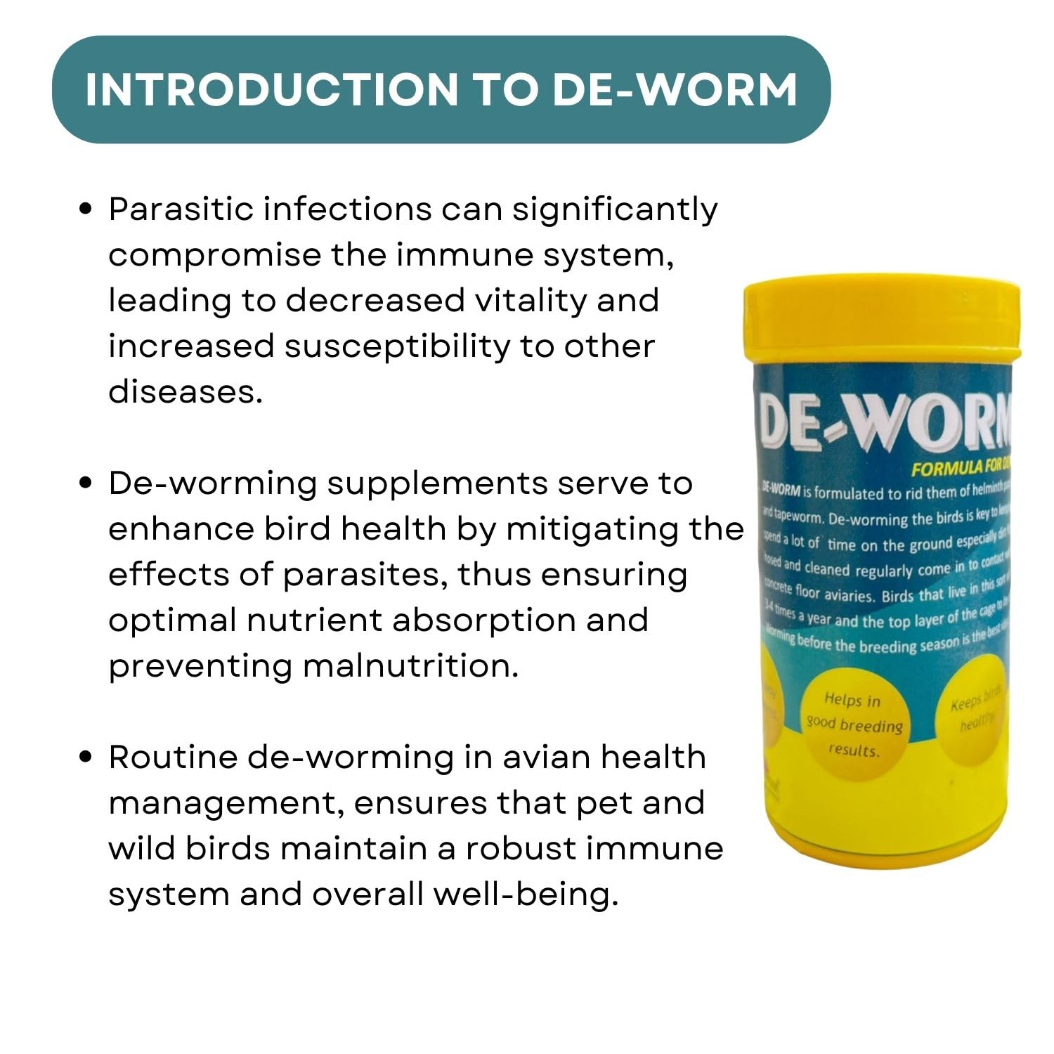 TUNAI SF+ De-Worming Food for Birds | Health Supplements | Original from Store | 100g, All Life Stages, powder