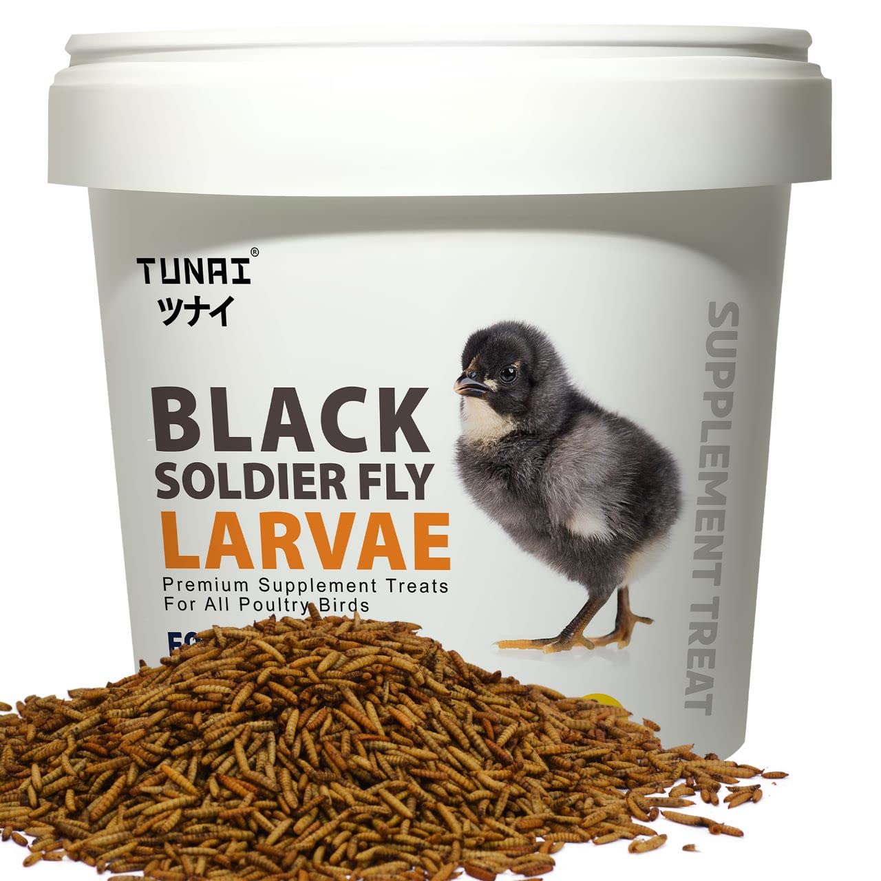 Tunai Black Soldier Fly Larvae | 500g | 60X Calcium, Fortified with 40% Protein Energy, Natural Supplement Treat for Poultry, Hen, Chicken, cockBaby Chicken