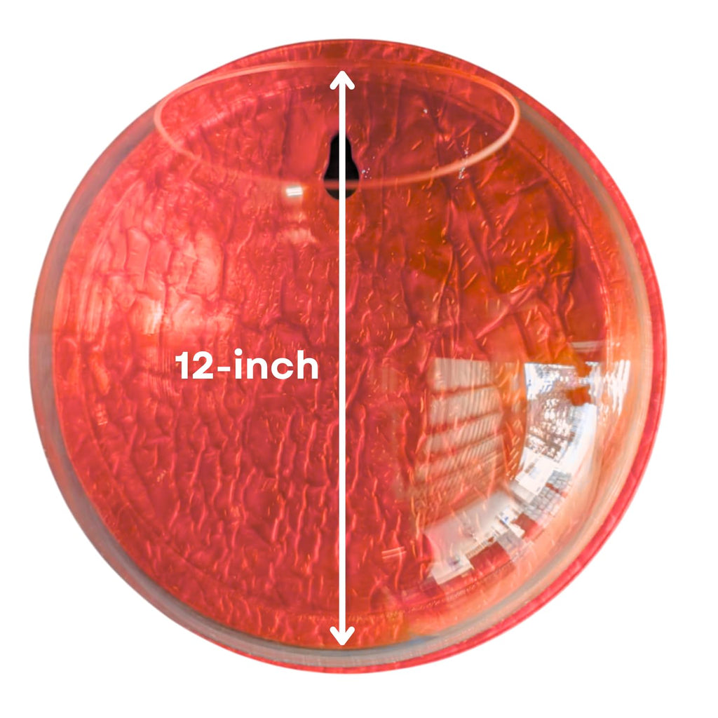 Wall Mount 12-inch Red Round Shape Fish Bowl – Without Stand | Modern Aquarium for Home, Office & Café Décor | Space Saving & Compact Design | Elegant Fish Tank & Plant Terrarium