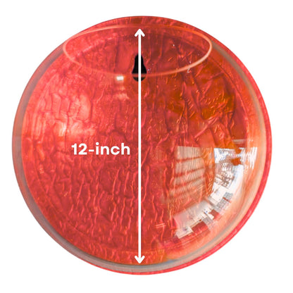 Wall Mount 12-inch Red Round Shape Fish Bowl – Without Stand | Modern Aquarium for Home, Office & Café Décor | Space Saving & Compact Design | Elegant Fish Tank & Plant Terrarium
