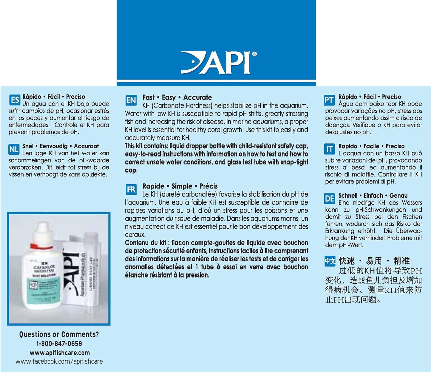 API CARBONATE HARDNESS TEST KIT Aquarium Water Test Kit