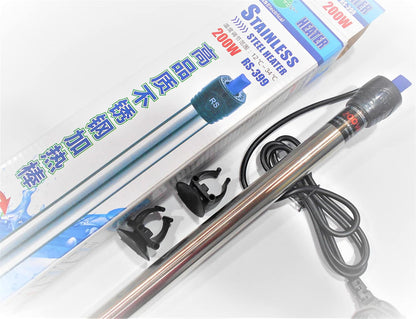 Rs Electrical Aquarium Steel Heater(200 Watt)With Auto On/Off Thermostat 3 To 4 Ft Tank Imported Submersible Aquarium Immersion High Stainless Steel Heater