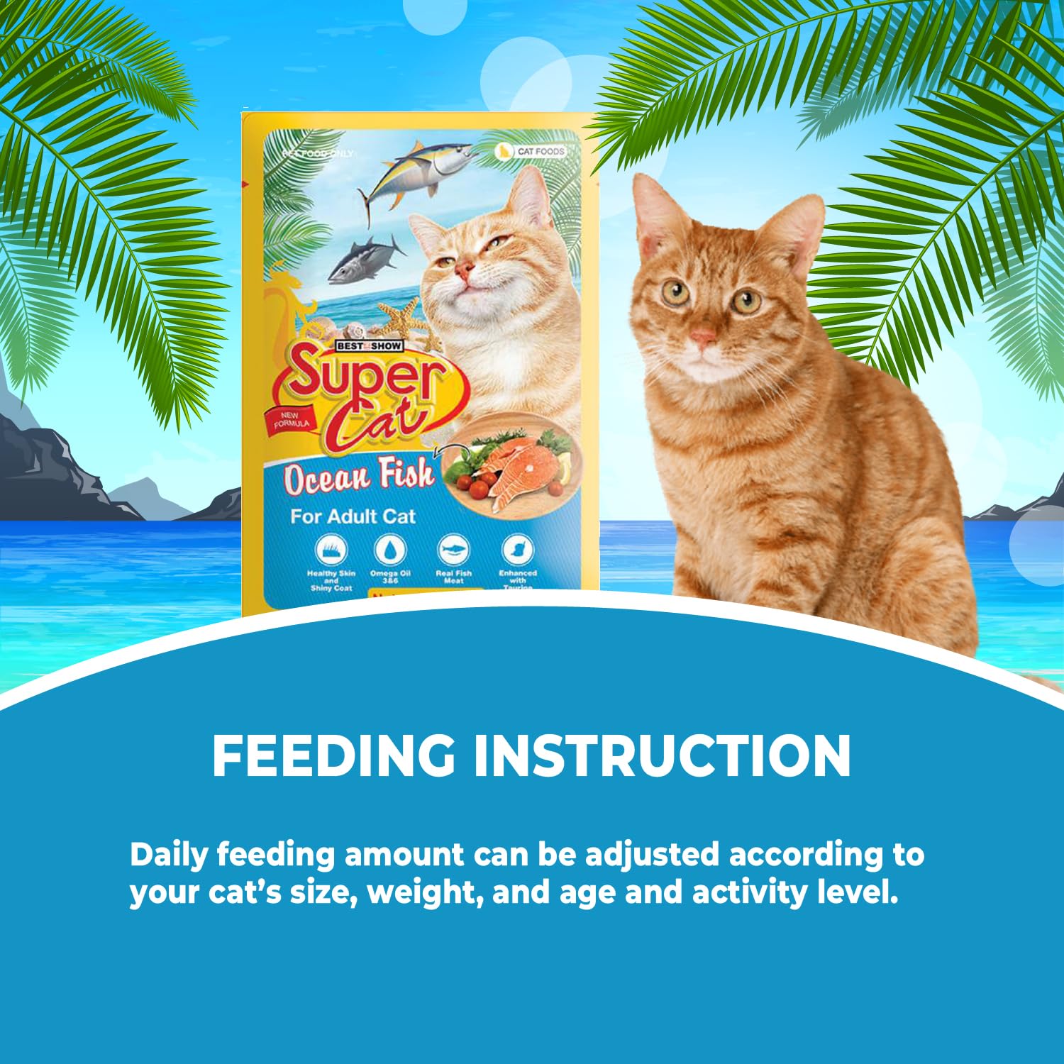 TUNAI SUPERCAT Ocean Fish Wet Gravy Daily Diet Food for Adult CAT (Pack of 12X80g) with The Goodness of Protein & Fat Rich Tuna and Taurine, Supports Healthy Skin Coat and Boost Instant Energy
