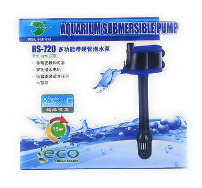 JAINSONS PET PRODUCTS RS Electrical RS-730 Aquarium Submersible Pump | 25W Powerhead | 1500L/H Flow | Filter & Oxygen Pump for Fresh & Saltwater Tanks (MEDIUM)