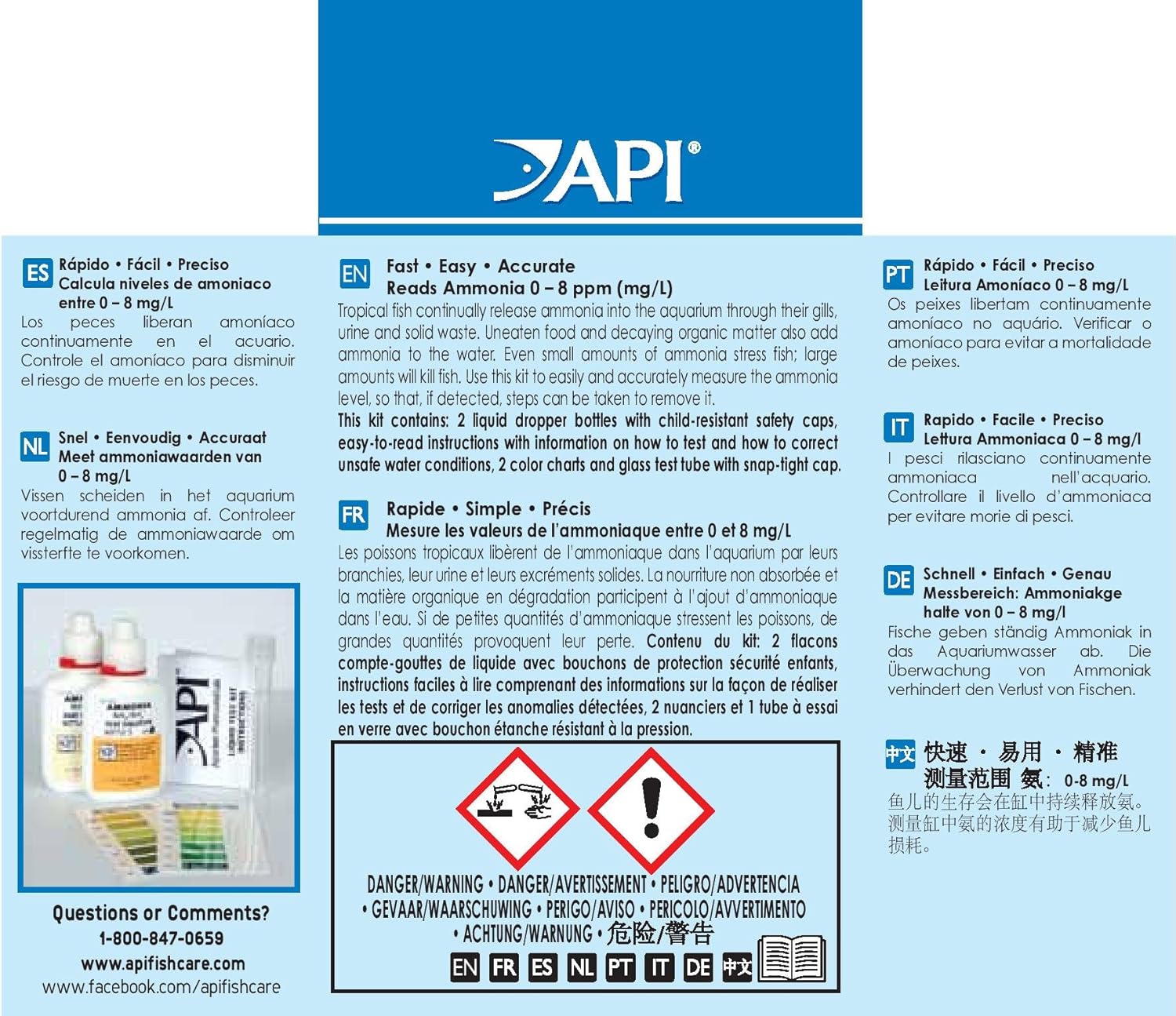 API Ammonia Test Kit for Aquarium, 1 Piece