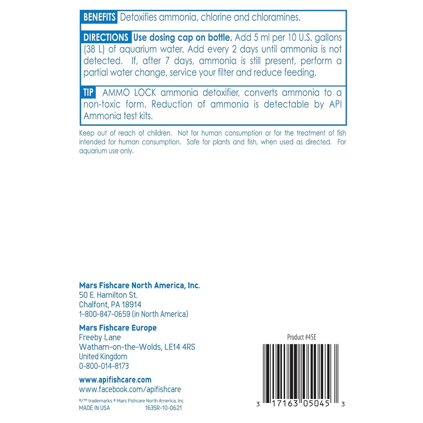 API Ammo-Lock Ammonia Detoxifier, 454 g