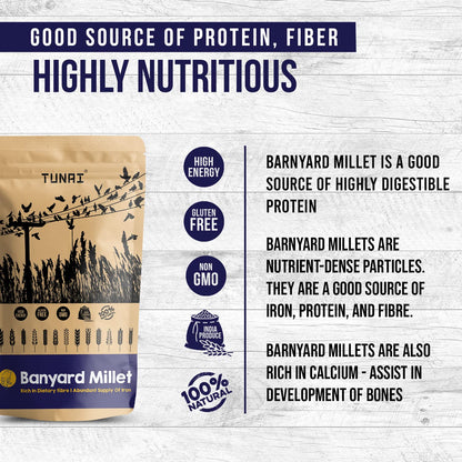 Tunai Barnyard Millets Bird Feed | 450g | Perfect Calcium Rich Bird Food for Canaries, Finches, Budgies, Conures, Cockatiels, Small Conures, Quaker Parrots & Others