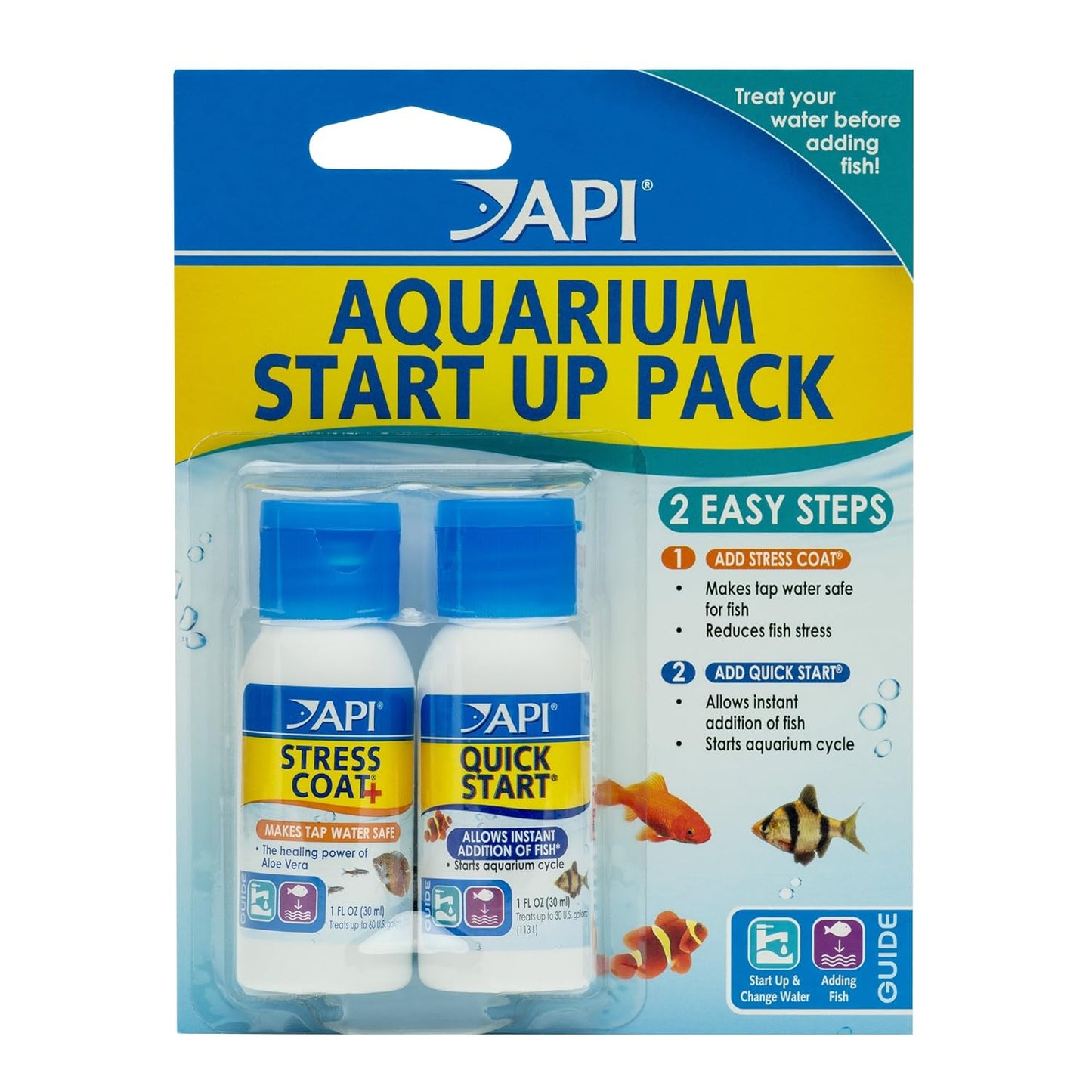 Api Aquarium Start Up Pack with Stress Coat and Quick Start Water Conditioner for Aquariums