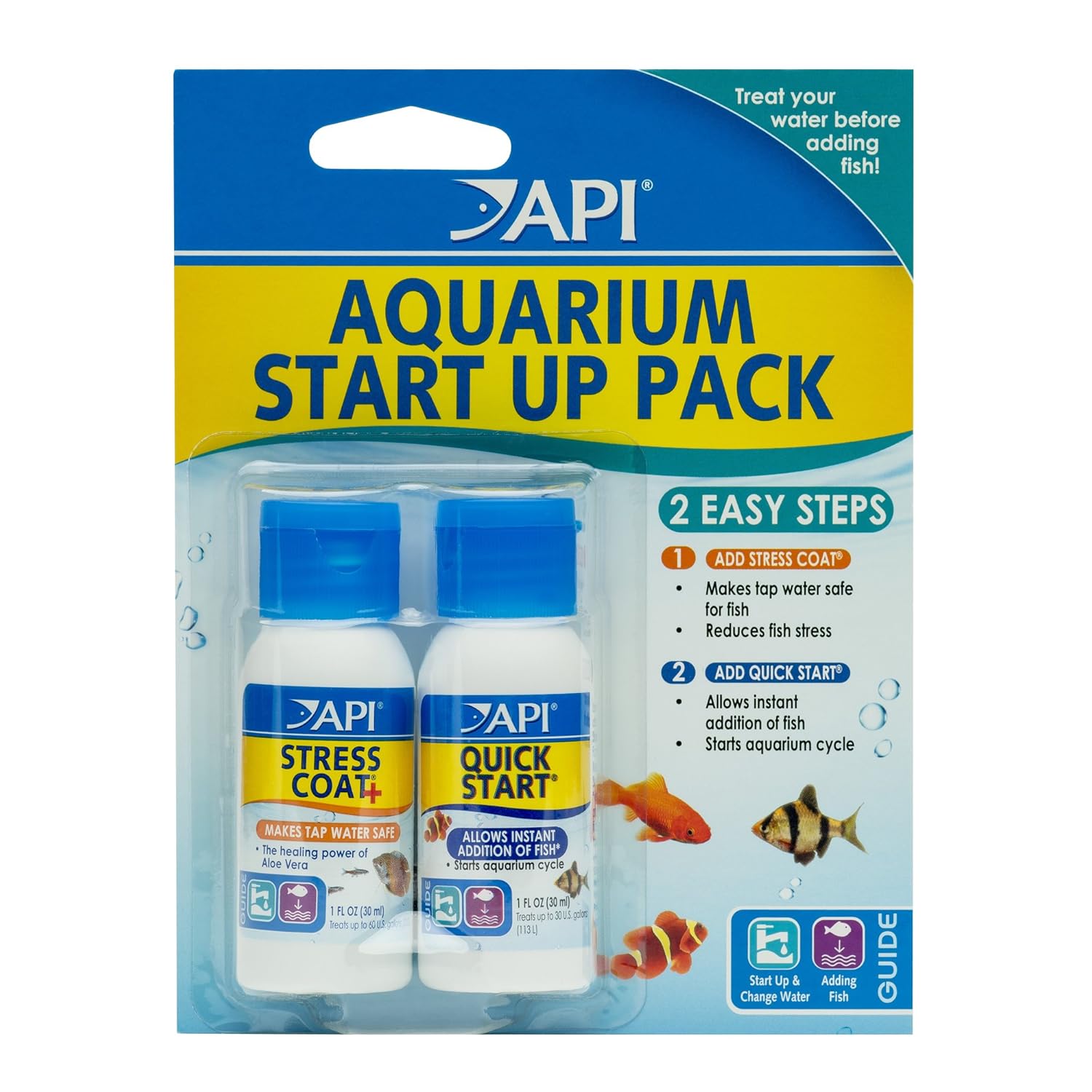 Api Aquarium Start Up Pack with Stress Coat and Quick Start Water Conditioner for Aquariums