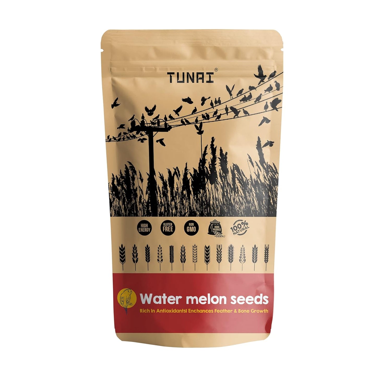 Tunai Water Melon Seeds Bird Food |450g|Bird Feed for Caique Parrots, Cockateils, Small Conures, Quaker Parrot, Amazons, Cockatoos, Macaws, Grey Parrot