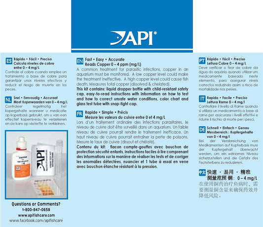 API Copper Test Kit - 90-Test Aquarium Water Analysis