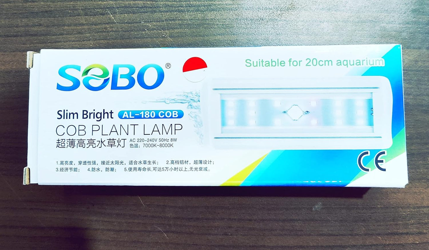 SOBO AL-180 COB Slim Bright Light for Planted Aquarium (Suitable for 20-30CM Aquarium Fish Tanks) | 8Watts Pack of 1