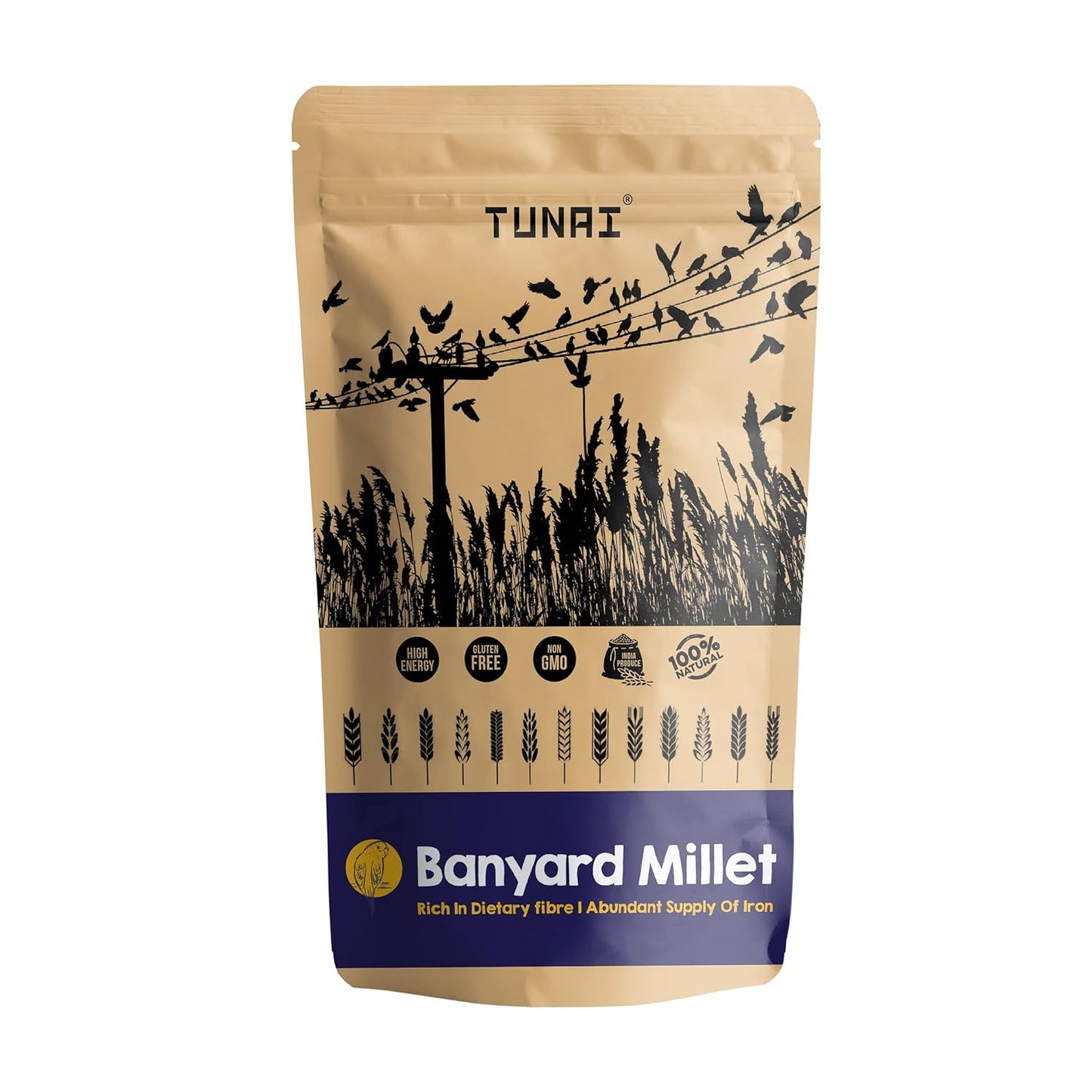 Tunai Barnyard Millets Bird Feed | 450g | Perfect Calcium Rich Bird Food for Canaries, Finches, Budgies, Conures, Cockatiels, Small Conures, Quaker Parrots & Others
