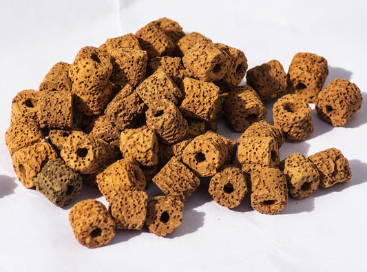 TUNAI Red Ceramic Bio Media Rings for Aquarium | 500g | Can be Used in Both Fresh and Sea Water