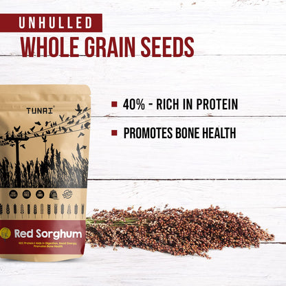 Tunai Red Sorghum Millets Bird Feed | 450g | Bird Food for Canaries, Finches, Budgies, Parakeets, Parrotlets, Conures, Eclectus, Senegals, Cockateils, & Parrots