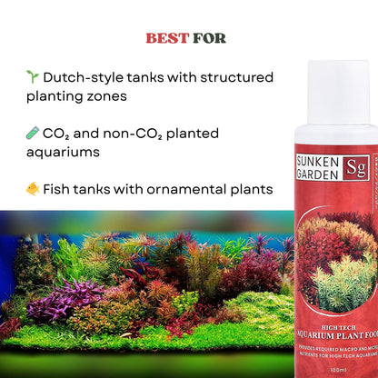 Sunken Garden Vibrance - Dutch-Style Aquarium Fertilizer | All-in-One Formula for Bushy Plant Growth | CO₂ & Non-CO₂ Compatible (100 ml)