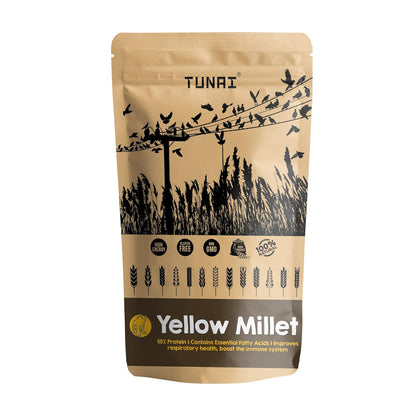TUNAI Yellow Millets Bird Feed |450G|Essential Bird Food For Canaries, Finches, Budgies, Parakeets, Parrotlets, Conures, Eclectus, Senegals, Parrots, & Cockatiels, For All Life Stages