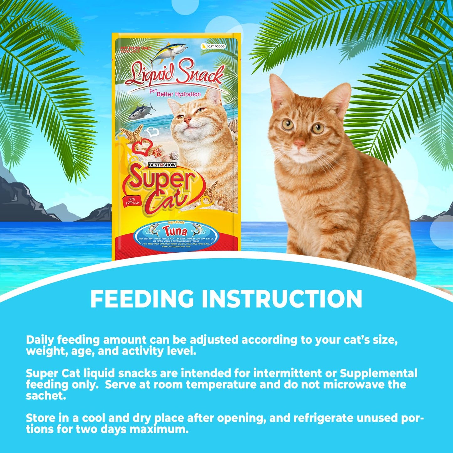 TUNAI SUPERCAT Summer Special Creamy Cat Treat | Liquid Snack for Cats | Wet Cat Treat & Puree Cat Food | Tuna Special | Pack of 3 (Each Pack Contains 4 Sachets, 4x20g)