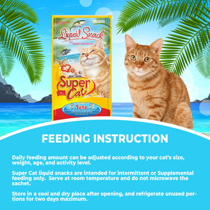 TUNAI SUPERCAT Summer Special Creamy Cat Treat | Liquid Snack for Cats | Wet Cat Treat & Puree Cat Food | Tuna Special | Pack of 3 (Each Pack Contains 4 Sachets, 4x20g)